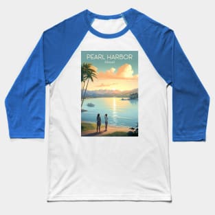 Pearl Harbour Travel Poster Baseball T-Shirt